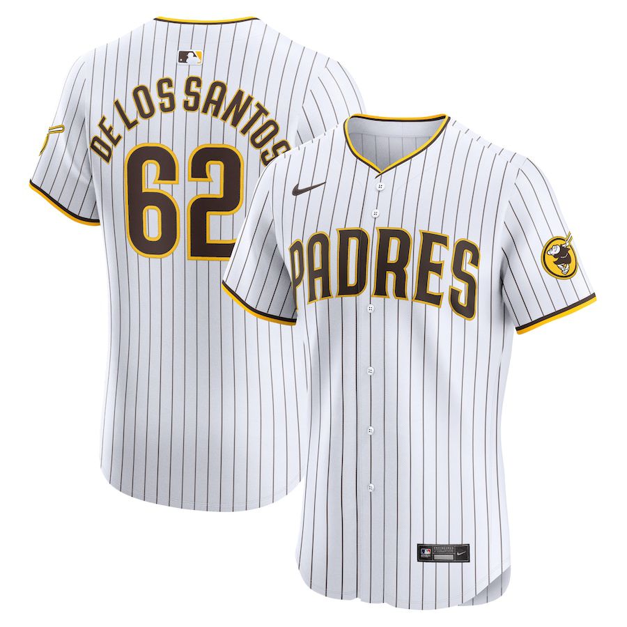 Men San Diego Padres #62 Enyel De Los Santos Nike White Home Elite Player MLB Jersey